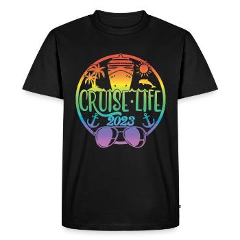 Cruise Life 2023 Croisière Vacances d’été - T-shirt Premium bio Homme - noir - Devant - Nico (187cm)