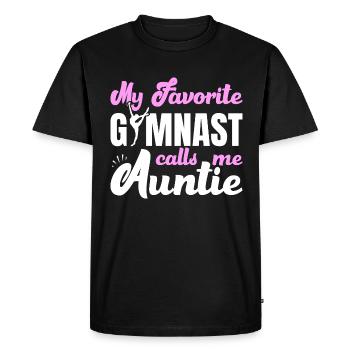 Ma gymnaste préférée m’appelle Tante Gymnastique - T-shirt Premium bio Homme - noir - Devant - Nico (187cm)