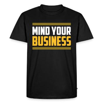 Mind Your Business | Colors changeable - Men's Premium Organic T-Shirt - black - Front - Nico (187cm)