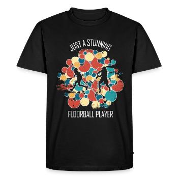 Floorball Floorball Hockey sur gazon Hockey en salle - T-shirt Premium bio Homme - noir - Devant - Nico (187cm)