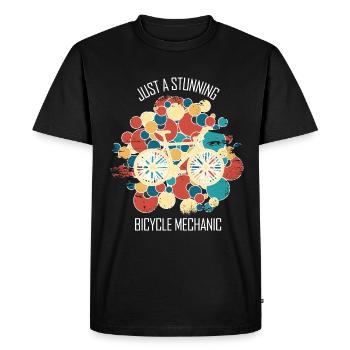 Atelier de réparation de vélos Installateur de vélos Bicyclette - T-shirt Premium bio Homme - noir - Devant - Nico (187cm)