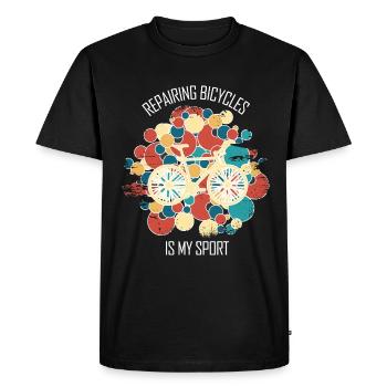 Réparation de vélos Mécanicien de vélos Mécanicien de vélos - T-shirt Premium bio Homme - noir - Devant - Nico (187cm)