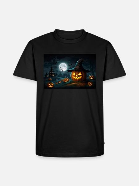 Blitzkürbis Halloween - Männer Premium Bio T-Shirt - Schwarz
