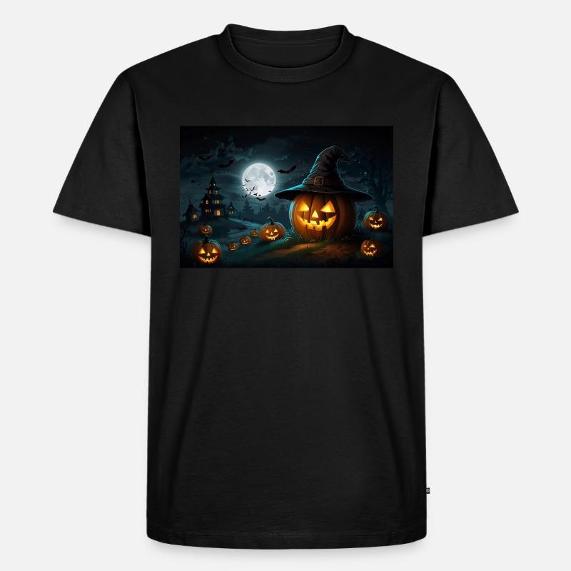Citrouille éclair Halloween - T-shirt Premium bio Homme - noir