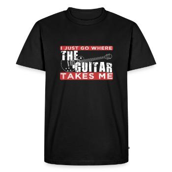 Play guitar gift guitar - Men's Premium Organic T-Shirt - black - Front - Nico (187cm)