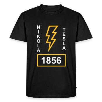 Nikola Tesla Electricité - T-shirt Premium bio Homme - noir - Devant - Nico (187cm)