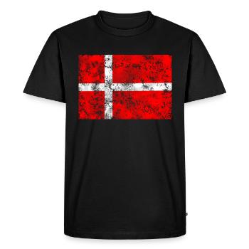 Denmark Flag Vintage - Men's Premium Organic T-Shirt - black - Front - Nico (187cm)