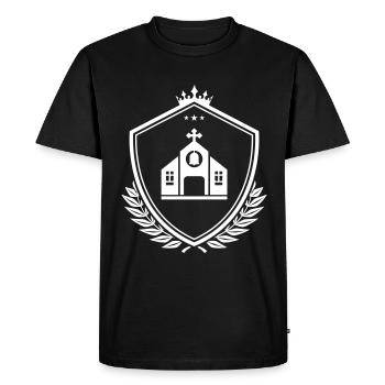 Armoiries de l’Église - T-shirt Premium bio Homme - noir - Devant - Nico (187cm)