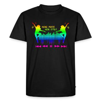 My music my style colorful - Men's Premium Organic T-Shirt - black - Front - Nico (187cm)