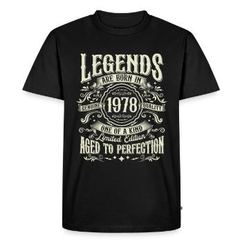 Né en 1978 Legends Vintage Anniversaire - T-shirt Premium bio Homme - noir - Devant - Nico (187cm)