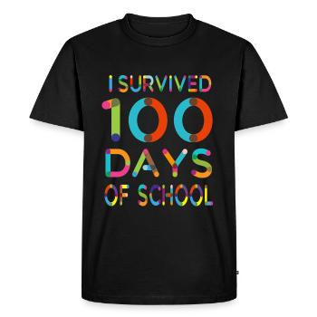 J'ai survécu 100 jours de l'école - T-shirt Premium bio Homme - noir - Devant - Nico (187cm)