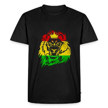 Lion de Juda - Reggae Music Rastafari Jamaica Dub - T-shirt Premium bio Homme - noir - Devant - Nico (187cm)