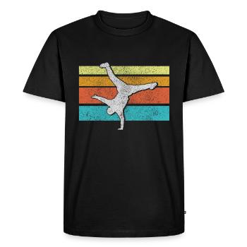 Breakdance - Retro Vintage Old School Hip Hop - Men's Premium Organic T-Shirt - black - Front - Nico (187cm)