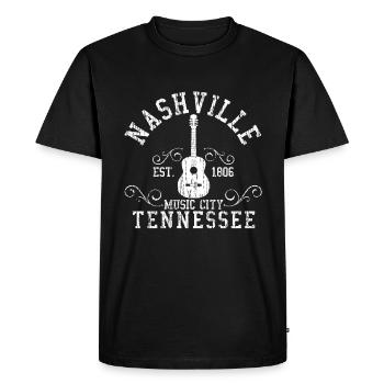 Nashville Tennessee Country Music - T-shirt Premium bio Homme - noir - Devant - Nico (187cm)