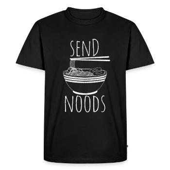 Envoyer Noods - Pasta Funny Gift - T-shirt Premium bio Homme - noir - Devant - Nico (187cm)
