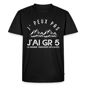J'peux pas j'ai GR 5 sport randonnée alpes - T-shirt Premium bio Homme - noir - Devant - Nico (187cm)