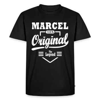 Marcel original personalized gift first name marcel - Men's Premium Organic T-Shirt - black - Front - Nico (187cm)