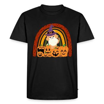 Cute Dwarf Spitz Halloween Costume Dog - Men's Premium Organic T-Shirt - black - Front - Nico (187cm)