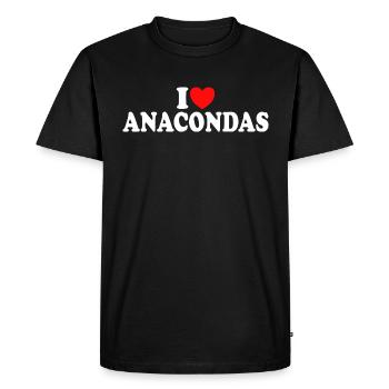 Loves Anacondas Loves Snakes - Men's Premium Organic T-Shirt - black - Front - Nico (187cm)