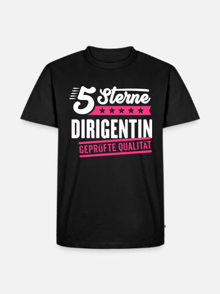 5Sterne Dirigentin - Männer Premium Bio T-Shirt - Schwarz
