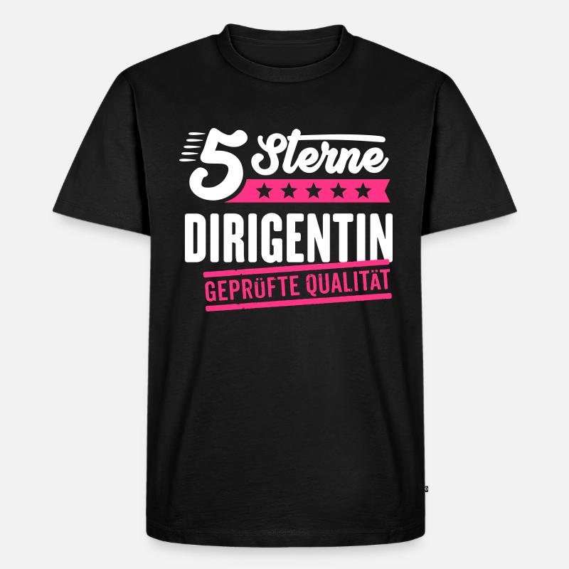 5Sterne Dirigentin - Männer Premium Bio T-Shirt - Schwarz