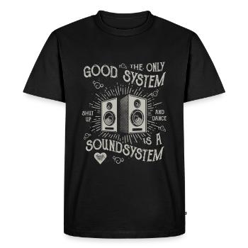 SOUND SYSTEM - T-shirt DJ drôle de cadeau - T-shirt Premium bio Homme - noir - Devant - Nico (187cm)