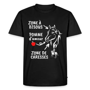 CHEVAL ZONE DE BISOUS - T-shirt Premium bio Homme - noir - Devant - Nico (187cm)