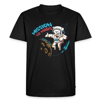 Brave Space Astronaut Bear Graphic - Men's Premium Organic T-Shirt - black - Front - Nico (187cm)