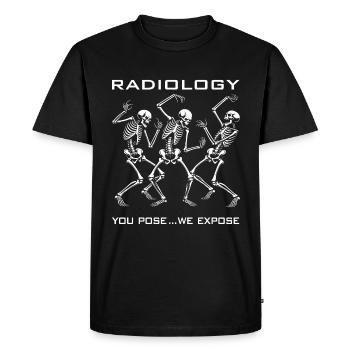 Squelettes dansants drôle de radiologue disant - T-shirt Premium bio Homme - noir - Devant - Nico (187cm)