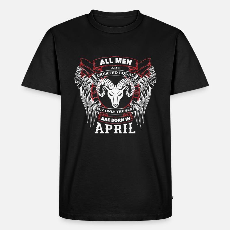 April Widder Sternzeichen - Männer Premium Bio T-Shirt - Schwarz