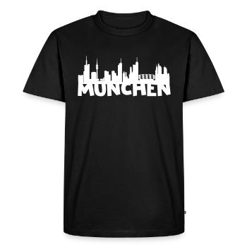 Munich skyline - Men's Premium Organic T-Shirt - black - Front - Nico (187cm)