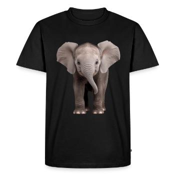 Bébé éléphant Elefant - T-shirt Premium bio Homme - noir - Devant - Nico (187cm)