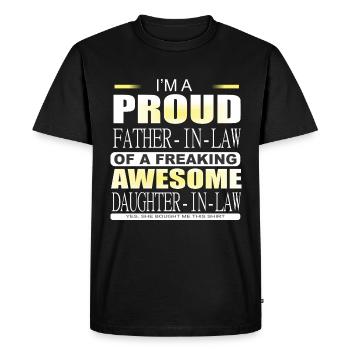 Chemises de beau-père / paroles de beau-père - T-shirt Premium bio Homme - noir - Devant - Nico (187cm)