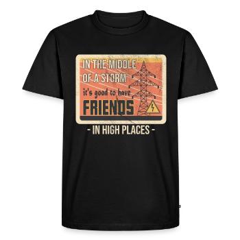 Électricien de lignes électriques - T-shirt Premium bio Homme - noir - Devant - Nico (187cm)