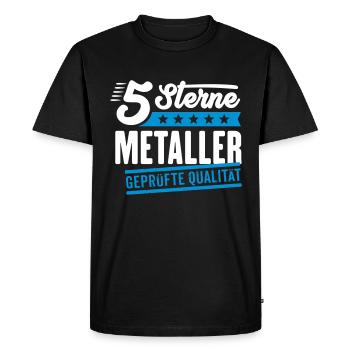 5Sterne Metaller - Männer Premium Bio T-Shirt - Schwarz - Vorne - Nico (187cm)