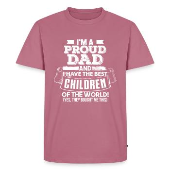 Proud Dad - Men's Premium Organic T-Shirt - mauve - Front - Nico (187cm)