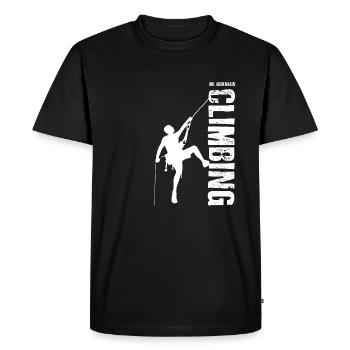 Mr Adrenaline Rock Climbing - Men's Premium Organic T-Shirt - black - Front - Nico (187cm)