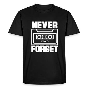 Ne jamais oublier Oldie Tape DJ rétro années 80 - T-shirt Premium bio Homme - noir - Devant - Nico (187cm)