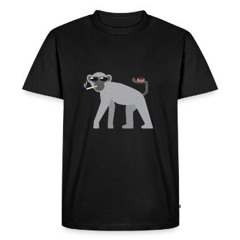 t-shirt smoking monkey cigarette - Men's Premium Organic T-Shirt - black - Front - Nico (187cm)