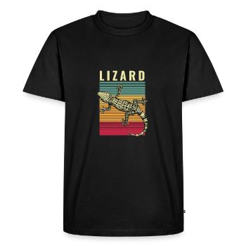 lézard - T-shirt Premium bio Homme - noir - Devant - Nico (187cm)
