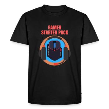 Gamer Starter Package Joueur starter package starter - T-shirt Premium bio Homme - noir - Devant - Nico (187cm)