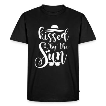 Embrassé par le soleil - T-shirt Premium bio Homme - noir - Devant - Nico (187cm)