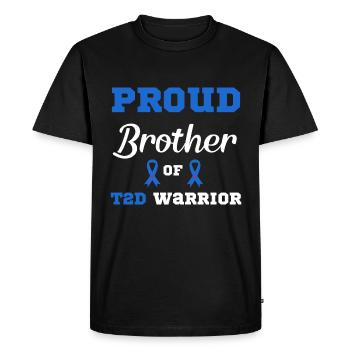 Diabetes Warrior Diabetic T2D - Men's Premium Organic T-Shirt - black - Front - Nico (187cm)