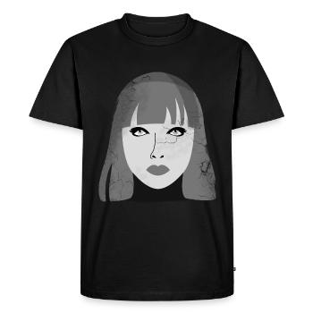 Cyborg in vinyl and leather - Men's Premium Organic T-Shirt - black - Front - Nico (187cm)
