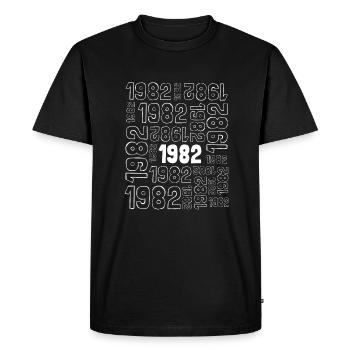 Né en 1982 - 40e anniversaire, anniversaire de mariage - T-shirt Premium bio Homme - noir - Devant - Nico (187cm)