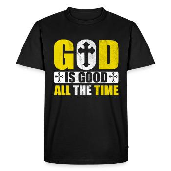 God is Good Church Faith Christianity Holy - Men's Premium Organic T-Shirt - black - Front - Nico (187cm)