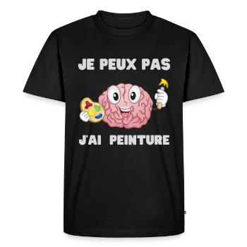 Je Peux Pas J Ai Humour Peinture Cadeau - T-shirt Premium bio Homme - noir - Devant - Nico (187cm)