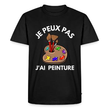 Je Peux Pas J Ai Humour Peinture Cadeau - T-shirt Premium bio Homme - noir - Devant - Nico (187cm)