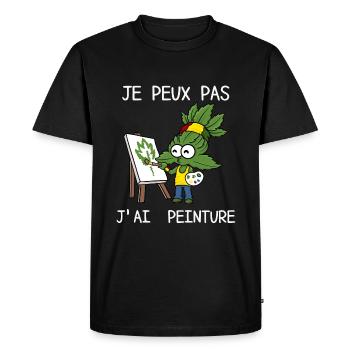 Je Peux Pas J Ai Humour Peinture - T-shirt Premium bio Homme - noir - Devant - Nico (187cm)