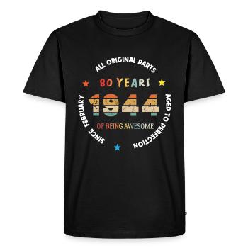 80 Years Old Made In 1944 Vintage February 1944 - T-shirt Premium bio Homme - noir - Devant - Nico (187cm)